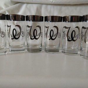 Dorothy Thorpe 12 oz. Silver Rimmed Beverage Glasses